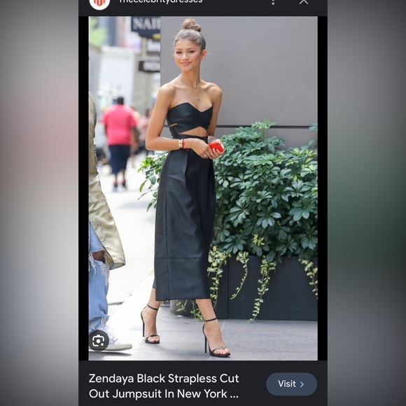 Greylin for Anthropologie black strapless jumpsuit with pockets Size S - Picture 3 of 12